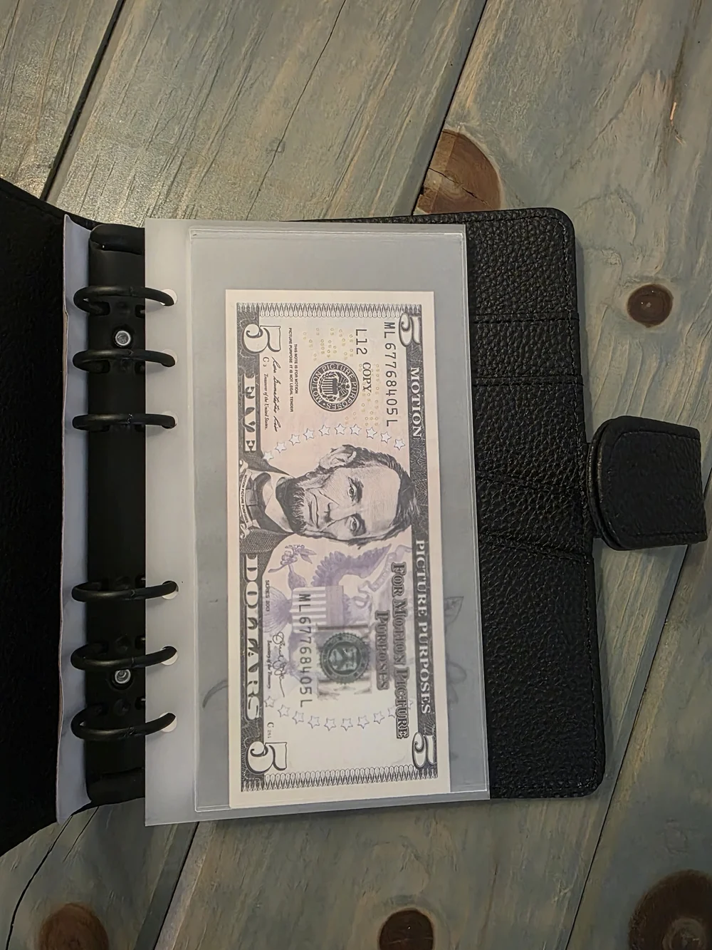 A6 Black Pebbled Binder